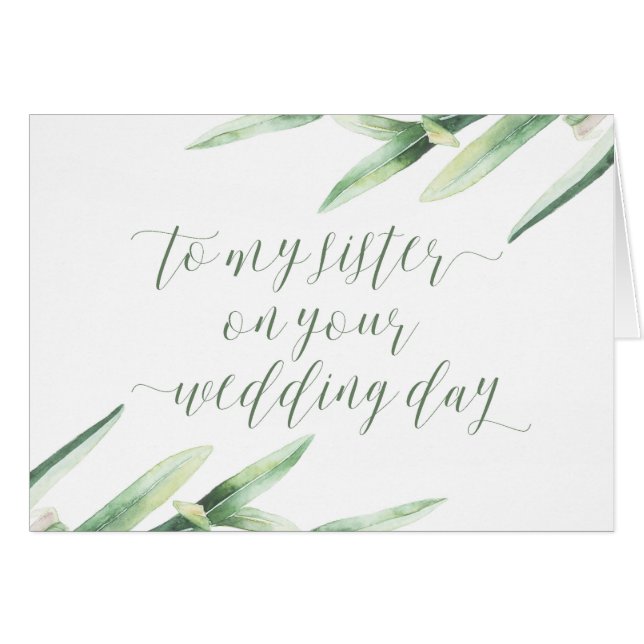 Zu meiner Schwester auf Ihrer Hochzeitstag-Karte (Vorderseite (Horizontal))