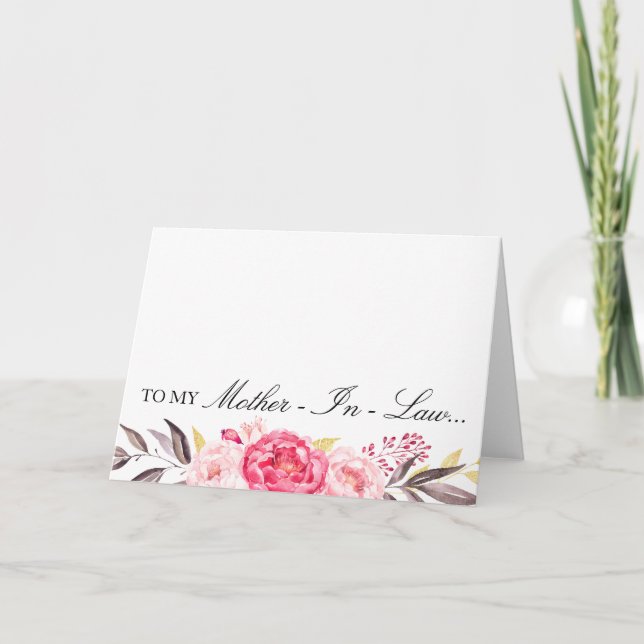 Zu meiner Schwiegermutter, danke, Hochzeitspartei Dankeskarte (Vorderseite)