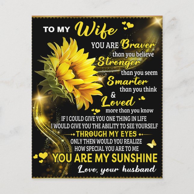 Zu meiner Sonnenblume Ehefrau Geburtstagsgeschenk, Flyer (Vorne)