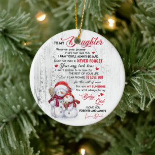 Zu meiner Tochter aus dem Vater Keramik Ornament