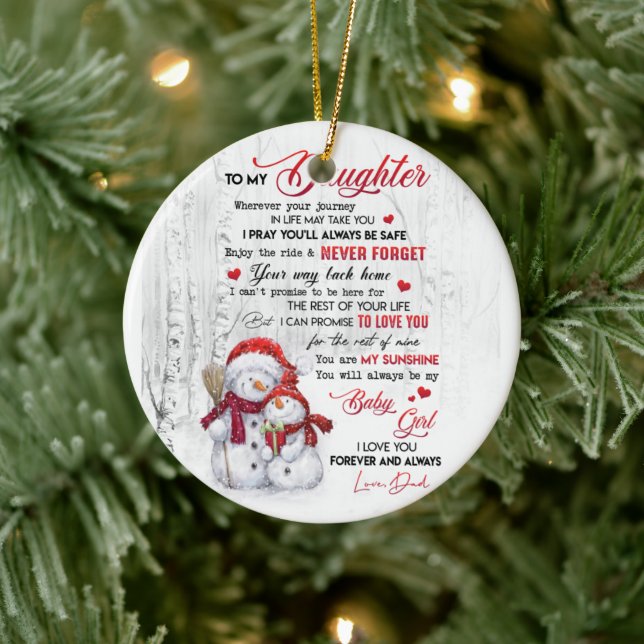 Zu meiner Tochter aus dem Vater Keramik Ornament (Baum)