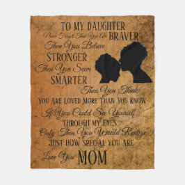 zu meiner Tochter aus der Mama Fleecedecke