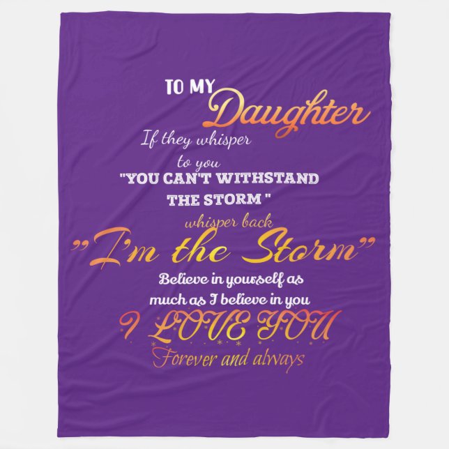 Zu meiner Tochter Fleece Blanket (Vorderseite)