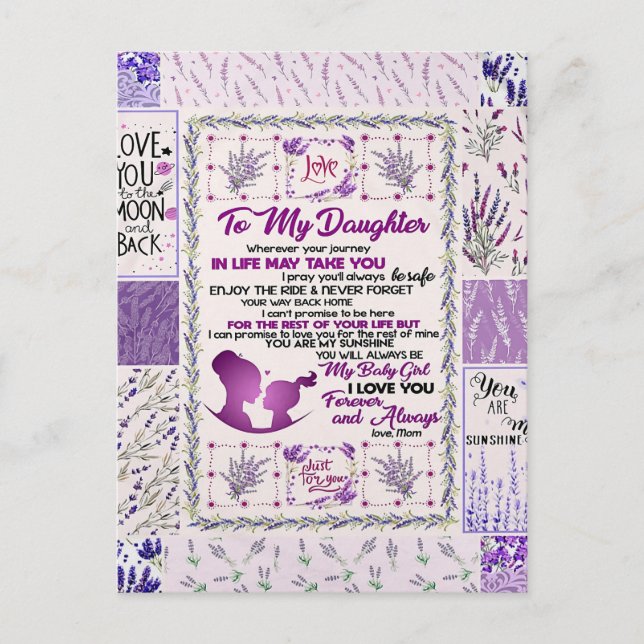 Zu meiner Tochter, meinem kleinen Mädchen in der L Postkarte (Vorderseite)