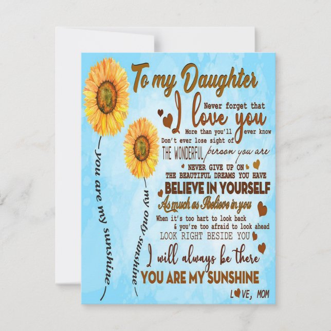 Zu meiner Tochter | Sonderbrief an meine Tochter Einladung (Vorderseite)