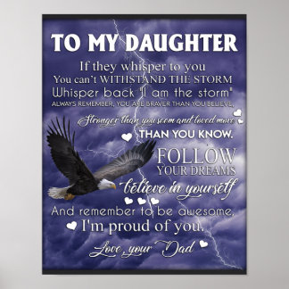 Zu meiner Tochter, Tochter Geburtstagsgeschenk, Ba Poster