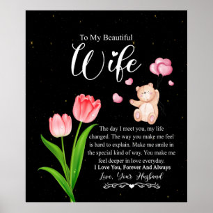 Zu meiner wunderschönen Ehefrau von Husband Blume Poster