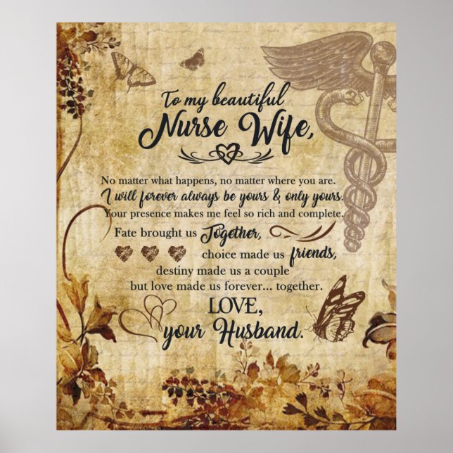 Zu meiner wunderschönen Krankenschwester-Ehefrau v Poster (Vorne)