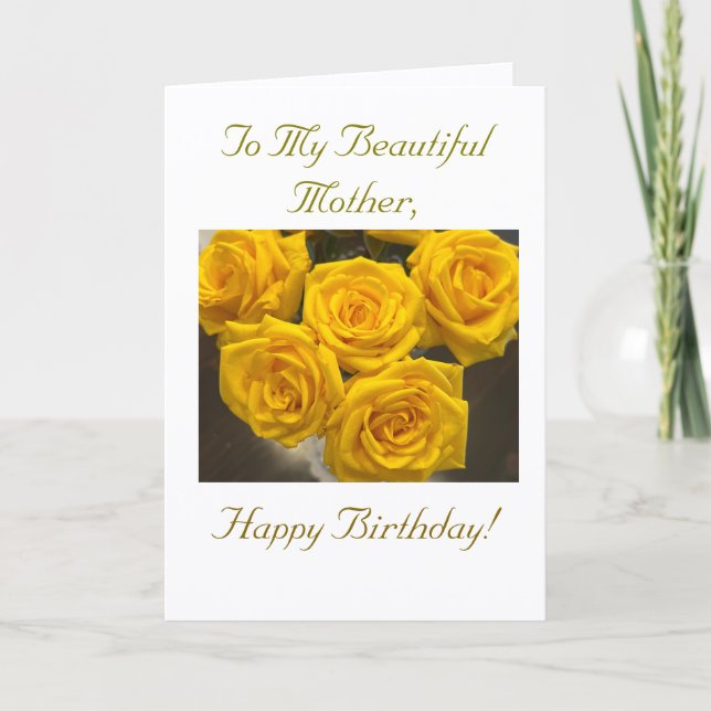 Zu meiner wunderschönen Mutter, Happy Birthday Car Karte (Vorderseite)