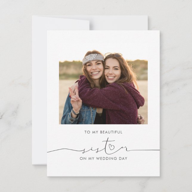 zu meiner wunderschönen Schwester an meinem Hochze (Vorderseite)