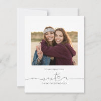 zu meiner wunderschönen Schwester an meinem Hochze