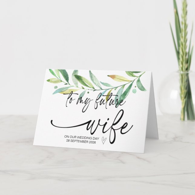 zu meiner zukünftigen Ehefrau vom Erwachsenenalter Karte (Vorderseite)