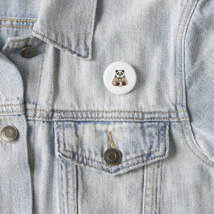 Zu müde, um zu funktionieren Panda Coffee Cartoon Button