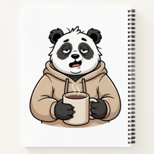 Zu müde, um zu funktionieren Panda Coffee Cartoon Notizbuch