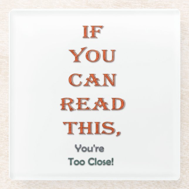 Zu nah glasuntersetzer (Vorderseite)