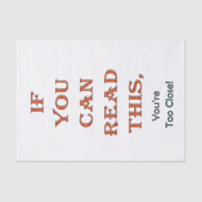 Zu nah seidenpapier (Vorderseite)