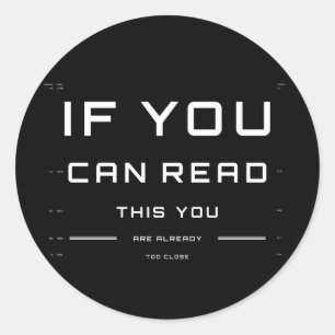 Zu nahe Augen-Prüfung auf rundem Aufkleber (20)