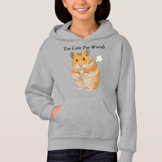 "Zu Niedlich für Worte", Hamster für Mädchen Hoodie (Vorderseite)