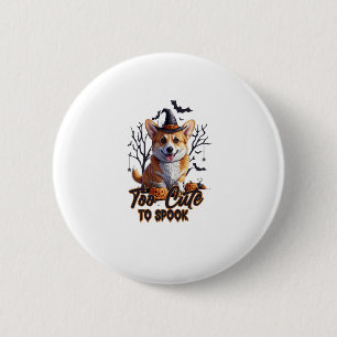 Zu Niedlich, um Funny Halloween Hund Corgi T shir Button