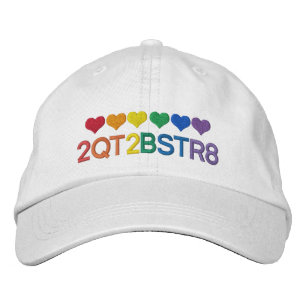 Zu Niedlich, um gerade Gay Pride-Regenbogenherzen  Bestickte Baseballkappe