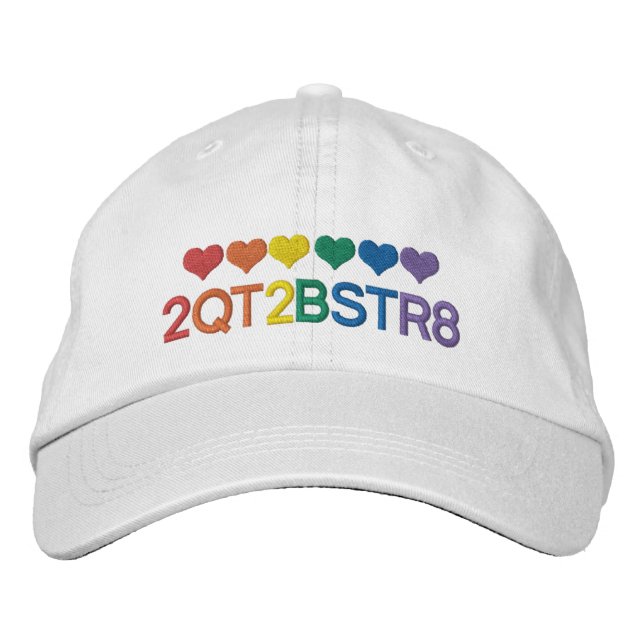 Zu Niedlich, um gerade Gay Pride-Regenbogenherzen  Bestickte Baseballkappe (Vorderseite)