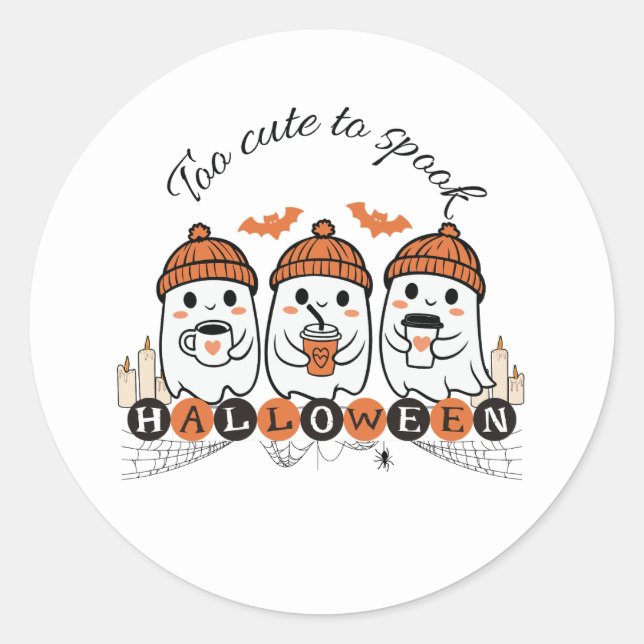 Zu Niedlich, um Halloween-Aufkleber zu sprechen Runder Aufkleber (Vorderseite)