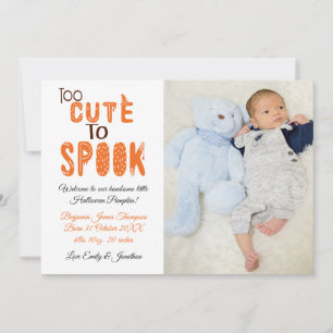 Zu Niedlich, um Halloween Foto New Baby Boy zu spr Ankündigung