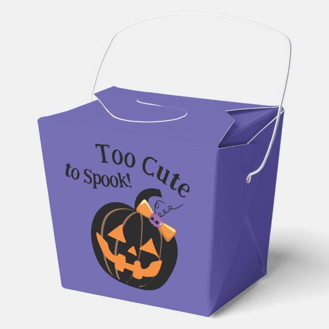 Zu Niedlich, um Lila Halloween Pumpkin-Party zu sp Geschenkschachtel (Vorderseite)
