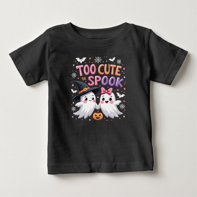 Zu Niedlich, um Niedliche Halloween-Geister zu spr Baby T-shirt (Vorderseite)