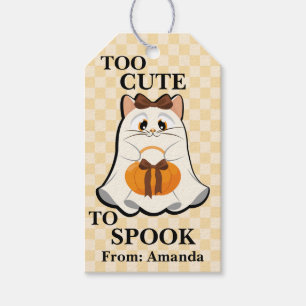Zu Niedlich, um Niedliches Cat Ghost Retro Hallowe Geschenkanhänger