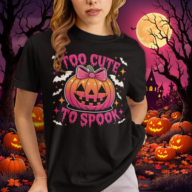 Zu Niedlich, um Pink Coquette Halloween Pumpkin zu T-Shirt (Von Creator hochgeladen)