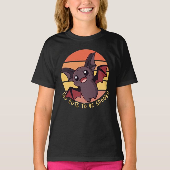 Zu Niedlich, um Spooky Funny Bat zu sein T-Shirt (Vorderseite)