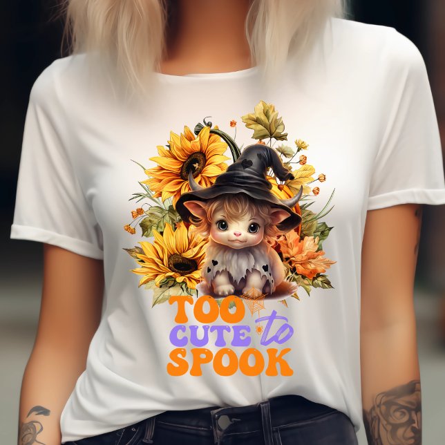 Zu Niedlich, um zu heiß-Niedliche Kuh Halloween-Pu T-Shirt (Von Creator hochgeladen)