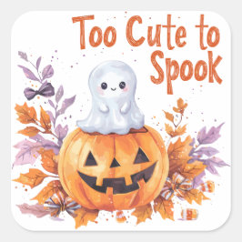 Zu Niedlich, um zu sprechen | ExDesigner | Hallowe Quadratischer Aufkleber
