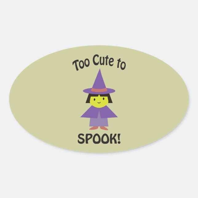 Zu Niedlich, um zu sprechen! Kleine Hexe Ovaler Aufkleber (Vorderseite)