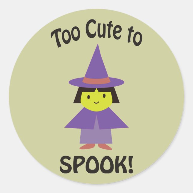 Zu Niedlich, um zu sprechen! Kleine Hexe Runder Aufkleber (Vorderseite)