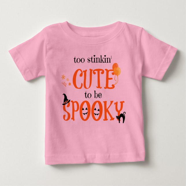 Zu Niedlich, um zu spucken, Niedliches Halloween B Baby T-shirt (Vorderseite)