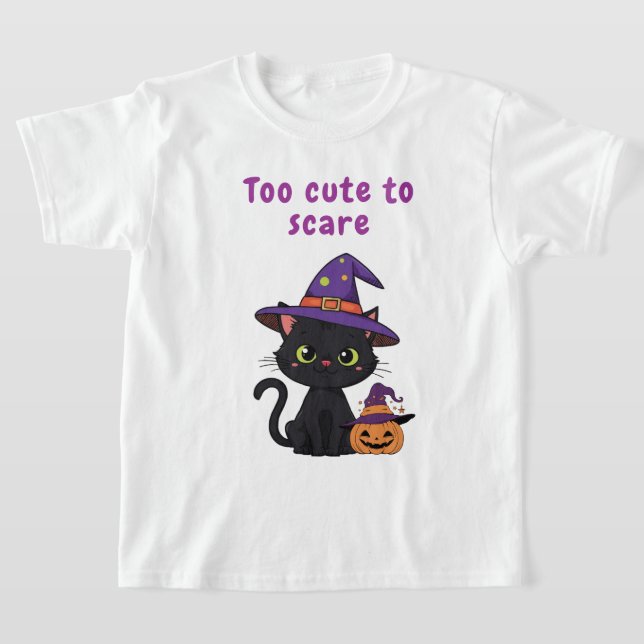 Zu Niedlich zu Scare - Halloween Black Cat Design T-Shirt (Ablage )