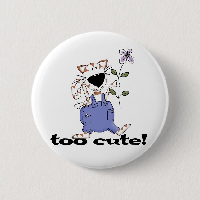 Zu niedliche Kitty-Katzen-T-Shirts und Geschenke Button (Vorderseite)
