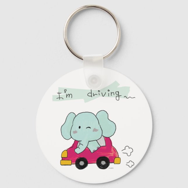 zu niedlicher Blauer Elefant Schlüsselanhänger (Vorderseite)