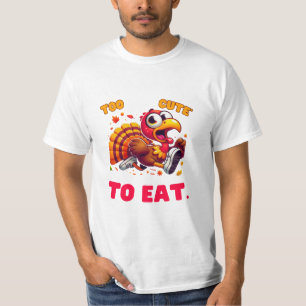 zu niedlicher Truthahn, der vor dem Dankeschön lie T-Shirt