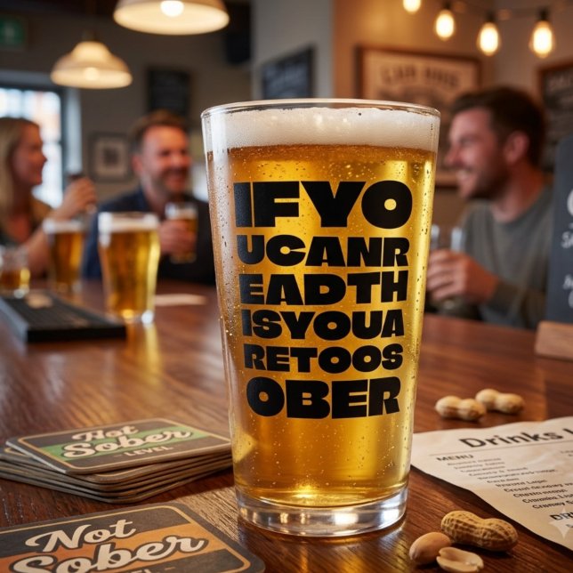 Zu nüchterne Pint-Glas mit kühnen Linien Glas (Von Creator hochgeladen)