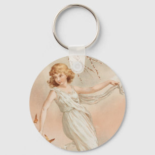 "Zu Ostern Freude" - Vintage Druck, L. Prang & Co. Schlüsselanhänger