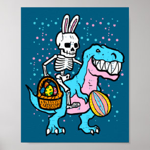 Zu Ostern Skelett Dino Trex Ei Poster