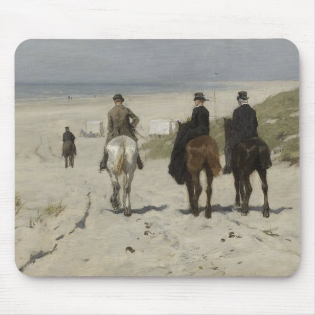 Zu Pferde Fahrt entlang dem Strand - Kunst Mousepad (Vorne)