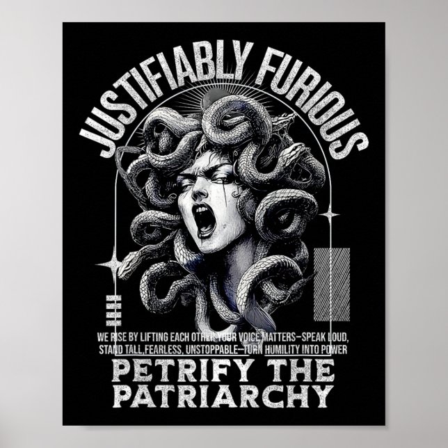 Zu Recht Furious Medusa Griechische Mythologie Fem Poster (Vorne)