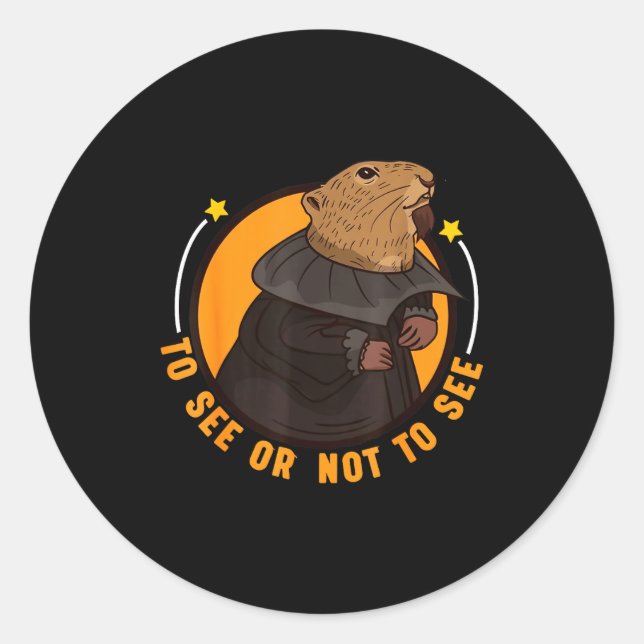Zu sehen oder nicht zu sehen Lustiger Woodchuck-Gr Runder Aufkleber (Vorderseite)