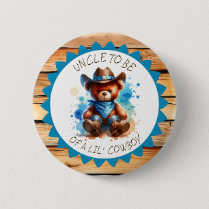 Zu sein   Cowboy Teddy Bear Babydusche Button