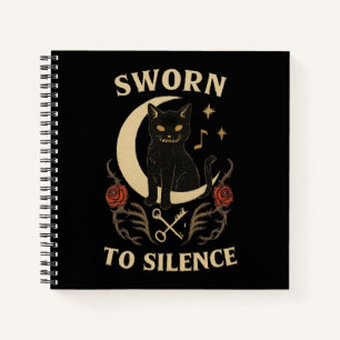 Zu Silence Gothic Black Cat Halloween vereidigt Notizbuch