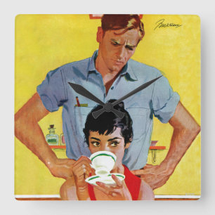 Zu spät, um sich aufzumachen quadratische wanduhr